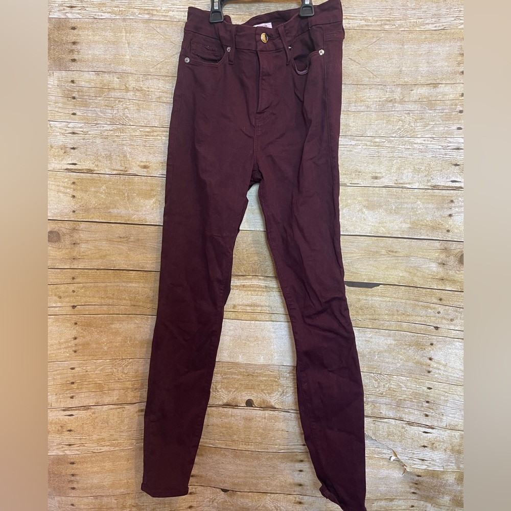 Good American good legs maroon jeans